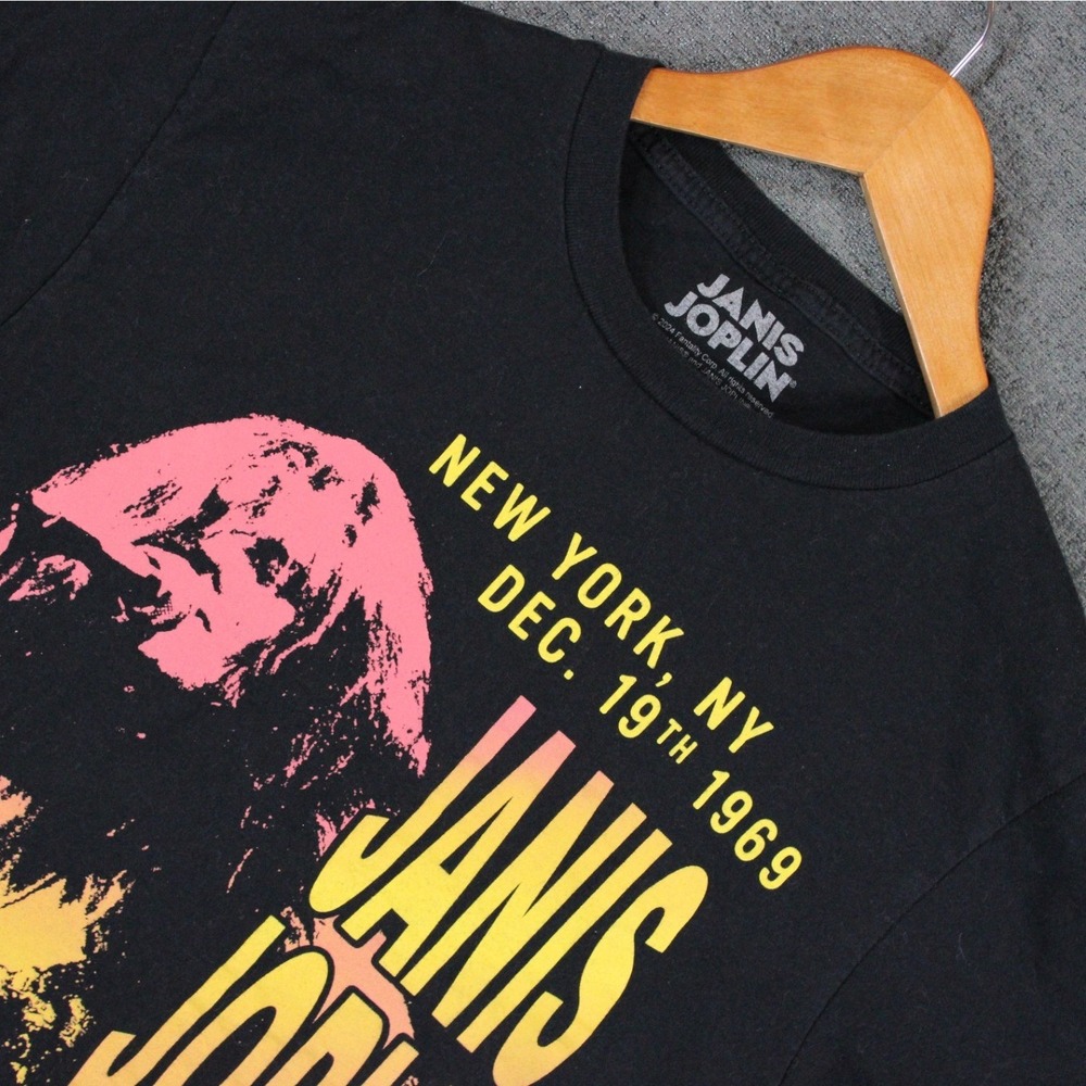 Janis Joplin Madison Square Garden 1969 Concert Graphic T-Shirt Black Small
